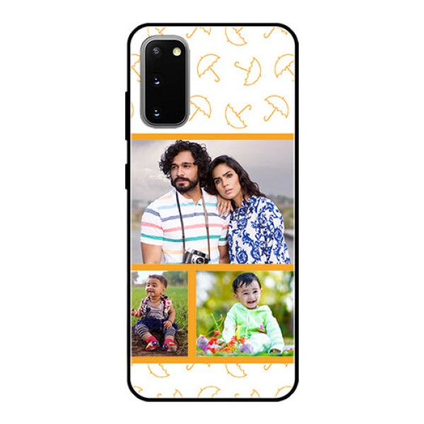 Galaxy S20 Custom Glass Mobile Case - Yellow Pattern Design Galaxy S20 Custom Glass Mobile Case - Yellow Pattern Design