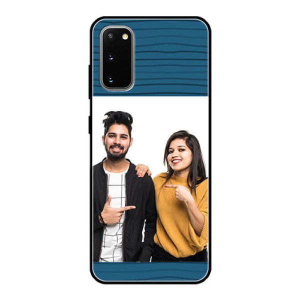 Galaxy S20 Custom Glass Phone Case  - Blue Pattern Cover Design