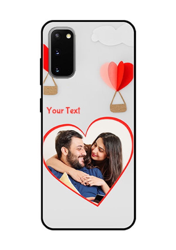 Galaxy S20 Custom Glass Mobile Case  - Parachute Love Design