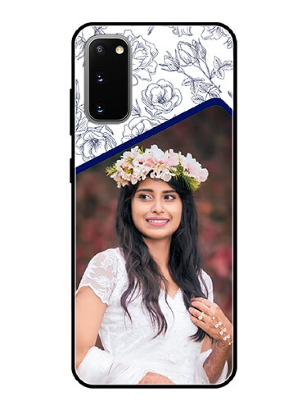 Custom Galaxy S20 Personalized Glass Phone Case  - Premium Floral Design