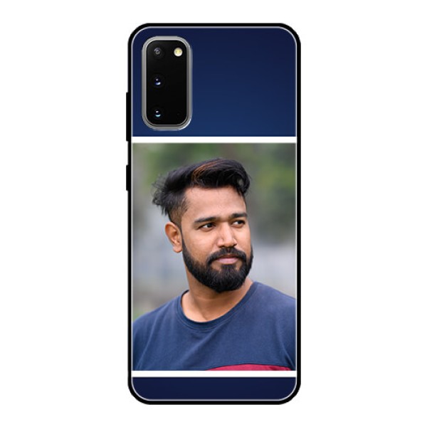 Galaxy S20 Personalized Glass Phone Case - Simple Royal Blue Design Galaxy S20 Personalized Glass Phone Case - Simple Royal Blue Design