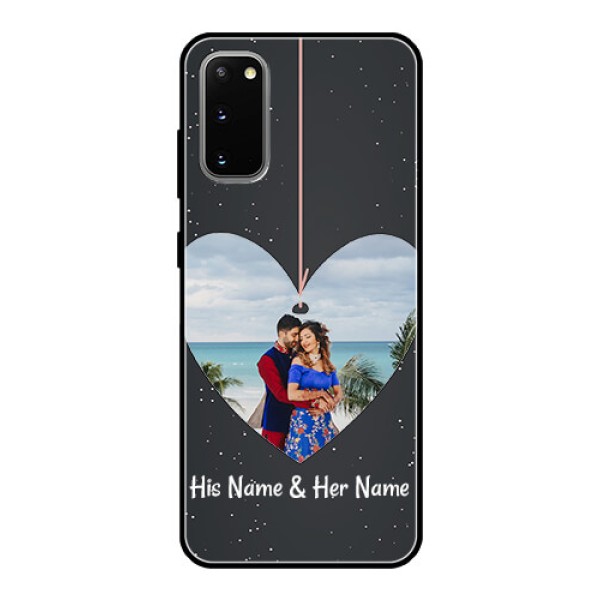 Galaxy S20 Custom Glass Phone Case  - Hanging Heart Design