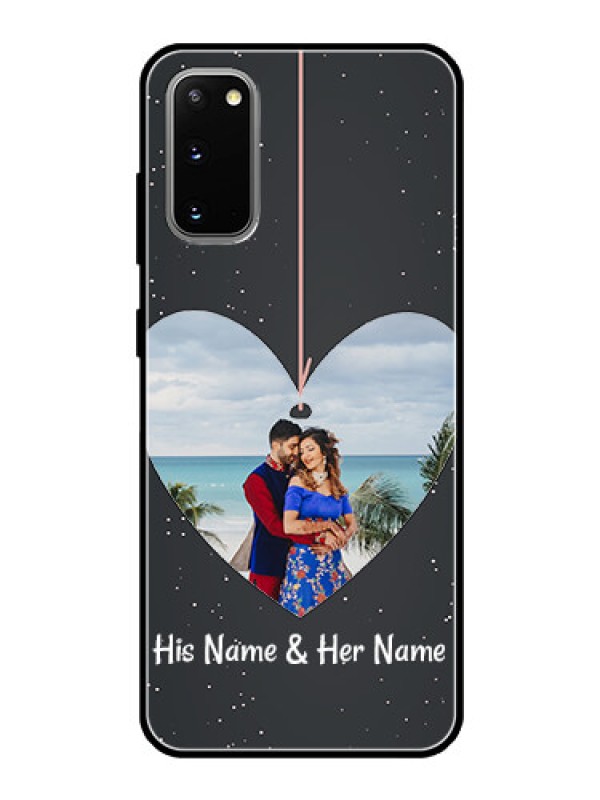 Custom Galaxy S20 Custom Glass Phone Case  - Hanging Heart Design