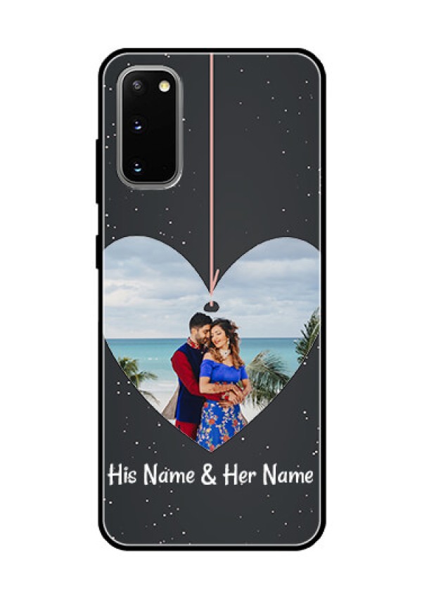 Galaxy S20 Custom Glass Phone Case  - Hanging Heart Design