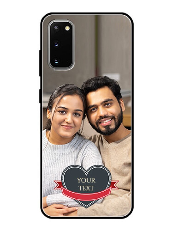 Custom Galaxy S20 Custom Glass Phone Case  - Just Married Couple Design