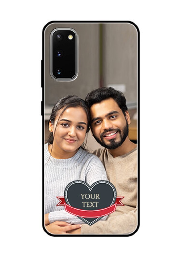 Galaxy S20 Custom Glass Phone Case  - Just Married Couple Design