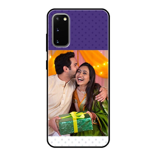 Galaxy S20 Personalized Glass Phone Case  - Violet Pattern Design