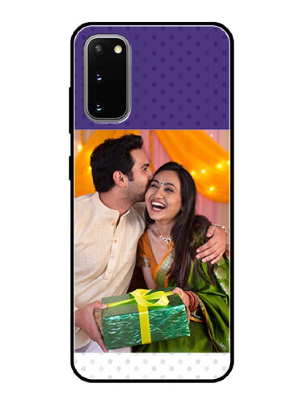Custom Galaxy S20 Personalized Glass Phone Case  - Violet Pattern Design