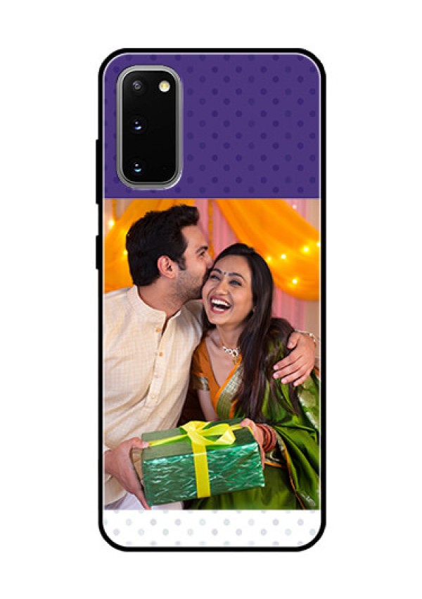 Galaxy S20 Personalized Glass Phone Case  - Violet Pattern Design