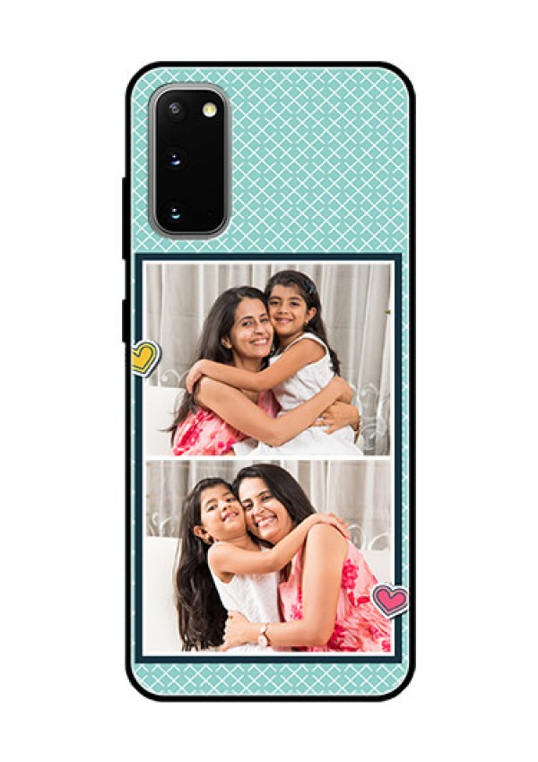 Galaxy S20 Custom Glass Phone Case  - 2 Image Holder with Pattern Design
