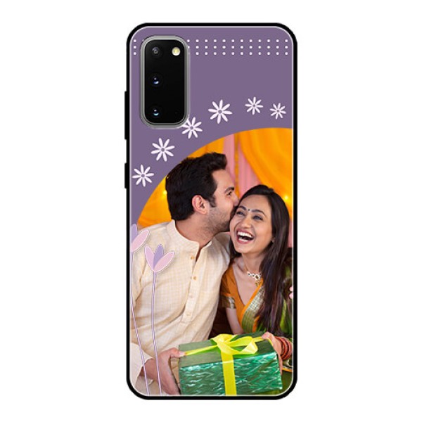 Galaxy S20 Custom Glass Mobile Case - Lavender flowers design Galaxy S20 Custom Glass Mobile Case - Lavender flowers design