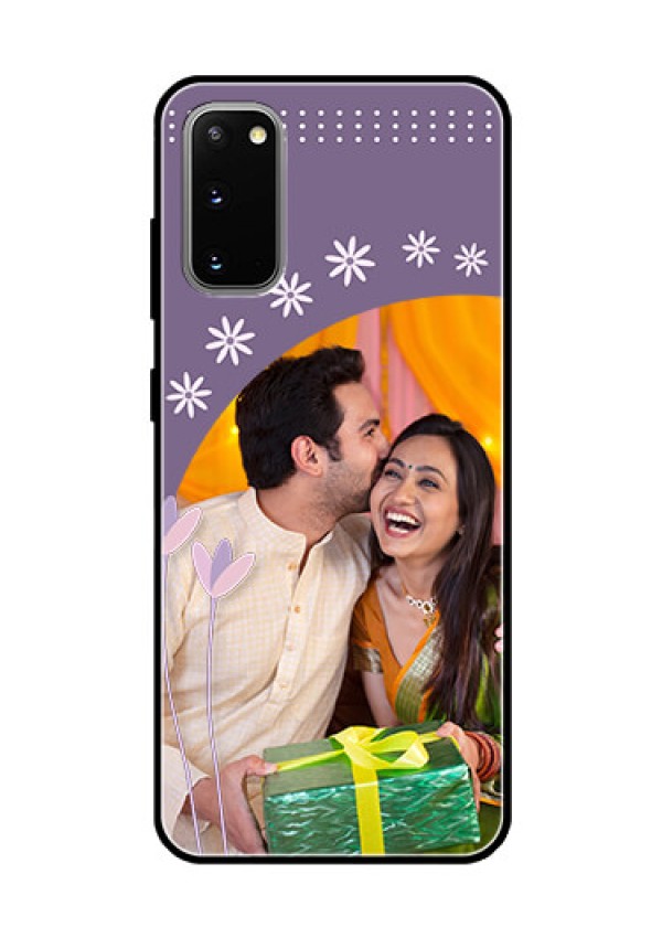 Galaxy S20 Custom Glass Mobile Case  - Lavender flowers design 