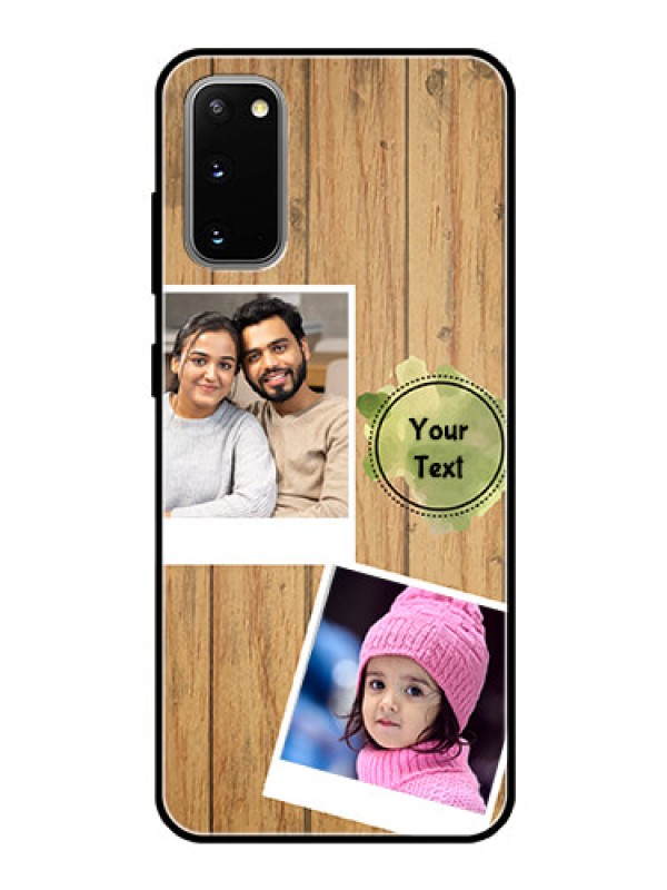 Custom Galaxy S20 Custom Glass Phone Case  - Wooden Texture Design