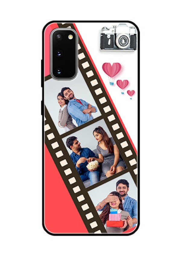 Galaxy S20 Personalized Glass Phone Case  - 3 Image Holder with Film Reel