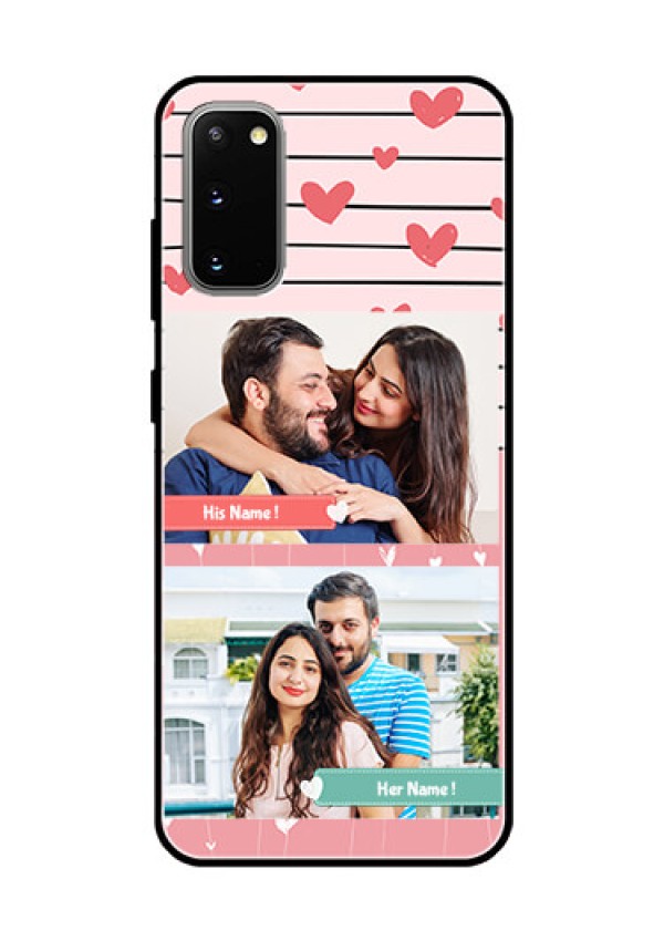 Galaxy S20 Custom Glass Mobile Case  - Photo with Heart Design