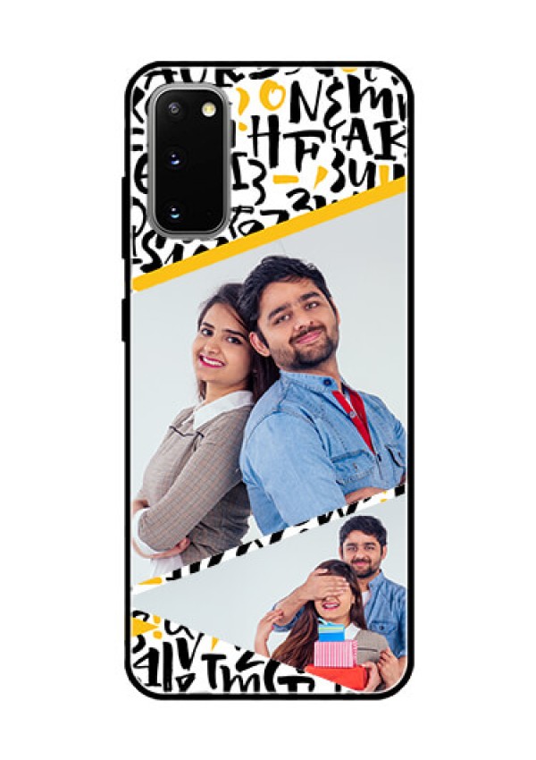 Galaxy S20 Custom Glass Mobile Case  - Letters Pattern Design