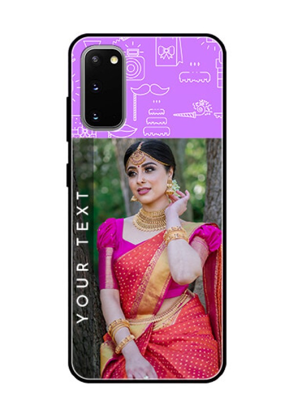 Galaxy S20 Custom Glass Mobile Case  - Birthday Icons Design