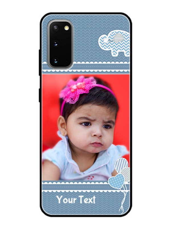 Custom Galaxy S20 Photo Printing on Glass Case  - with Kids Pattern Design