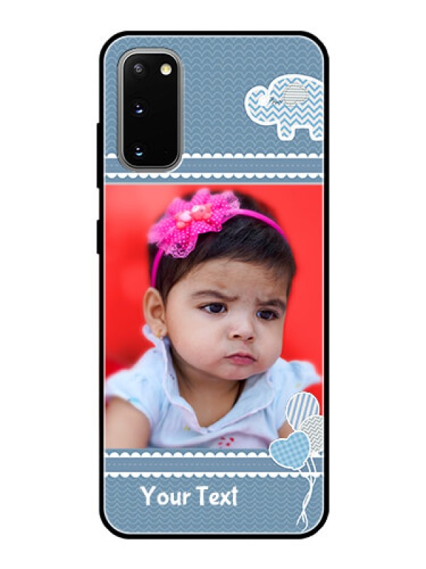 Custom Galaxy S20 Photo Printing on Glass Case  - with Kids Pattern Design