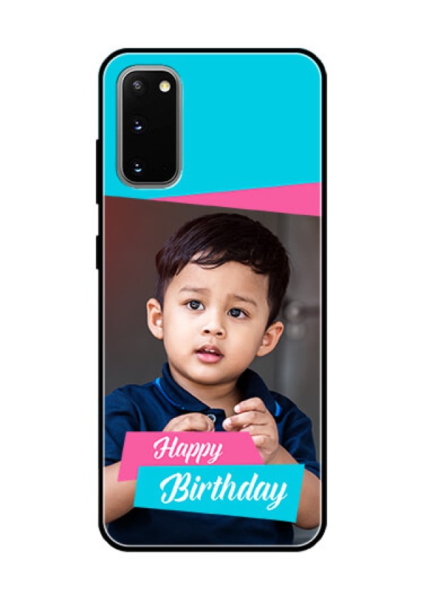 Galaxy S20 Personalized Glass Phone Case  - Image Holder with 2 Color Design