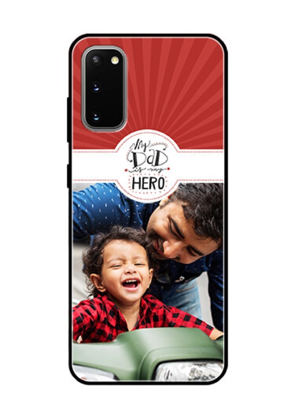 Galaxy S20 Photo Printing on Glass Case  - My Dad Hero Design