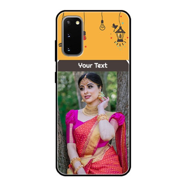 Galaxy S20 Custom Glass Mobile Case  - with Family Picture and Icons 