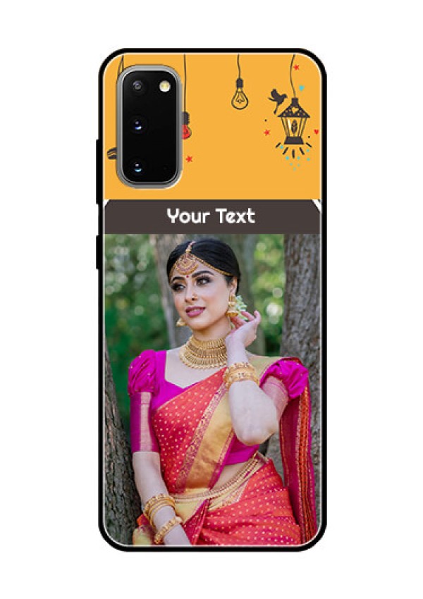 Galaxy S20 Custom Glass Mobile Case  - with Family Picture and Icons 