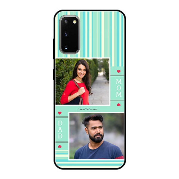 Galaxy S20 Custom Glass Phone Case - Mom & Dad Pic Design Galaxy S20 Custom Glass Phone Case - Mom & Dad Pic Design