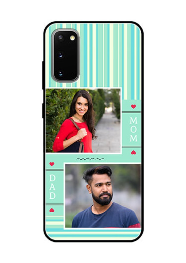Galaxy S20 Custom Glass Phone Case  - Mom & Dad Pic Design