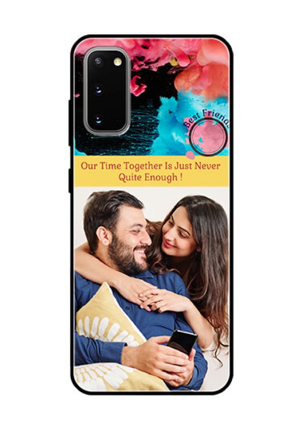 Galaxy S20 Custom Glass Mobile Case  - Quote with Acrylic Painting Design
