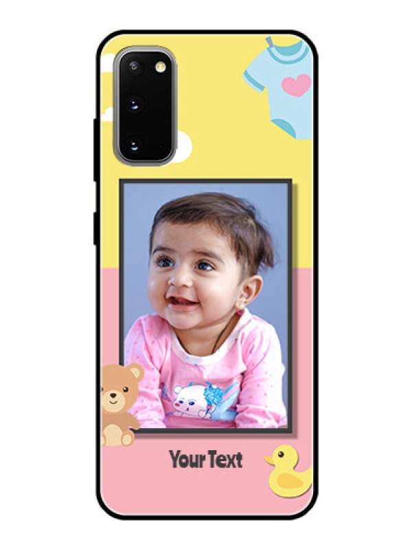 Custom Galaxy S20 Photo Printing on Glass Case  - Kids 2 Color Design
