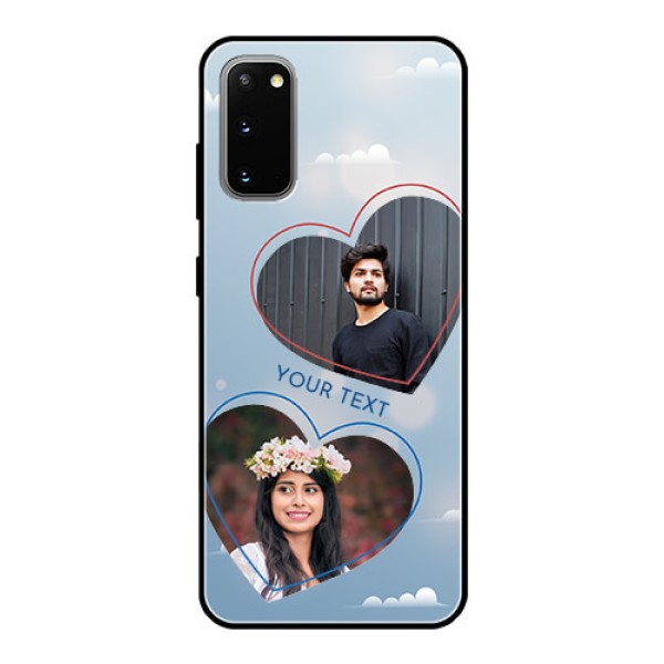 Galaxy S20 Custom Glass Mobile Case - Blue Color Couple Design Galaxy S20 Custom Glass Mobile Case - Blue Color Couple Design