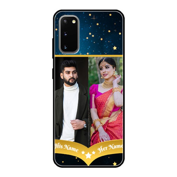 Galaxy S20 Custom Glass Phone Case  - Galaxy Stars Backdrop Design