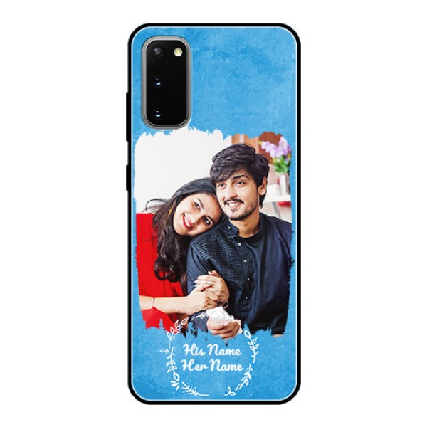 Galaxy S20 Custom Glass Phone Case - Blue Color Vintage Design