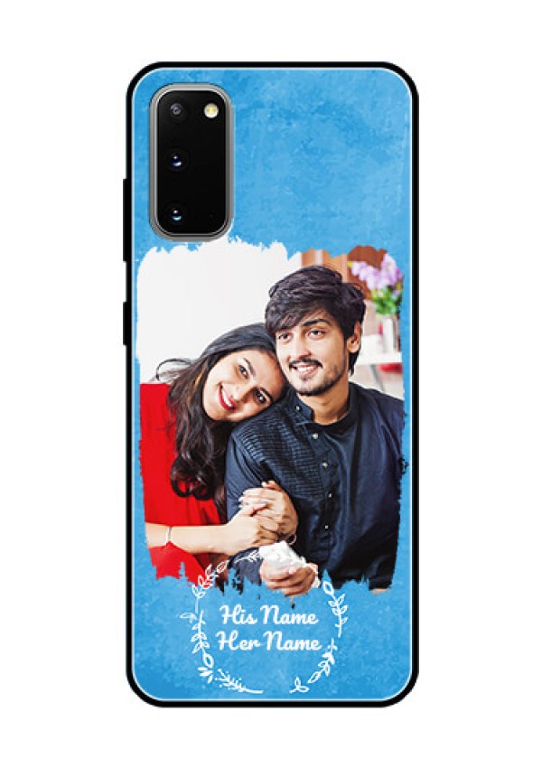 Galaxy S20 Custom Glass Phone Case - Blue Color Vintage Design