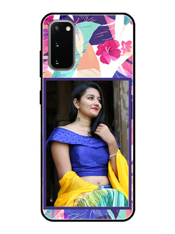 Custom Galaxy S20 Custom Glass Mobile Case  - Abstract Floral Design