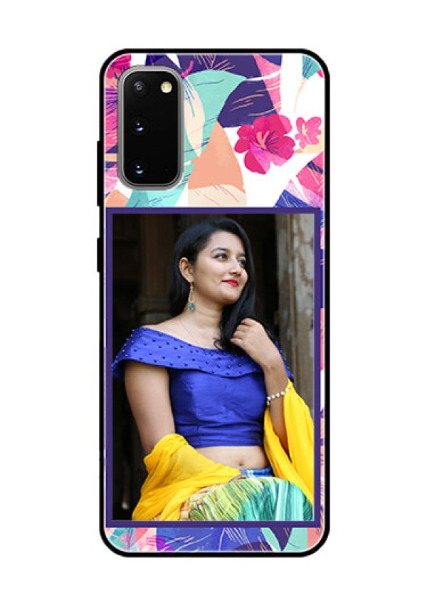 Galaxy S20 Custom Glass Mobile Case  - Abstract Floral Design