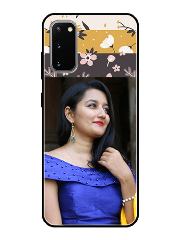 Custom Galaxy S20 Custom Glass Phone Case  - Stylish Floral Design