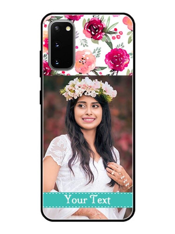 Custom Galaxy S20 Custom Glass Phone Case  - Watercolor Floral Design
