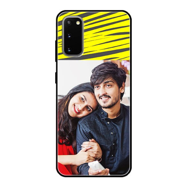 Galaxy S20 Photo Printing on Glass Case  - Yellow Abstract Design