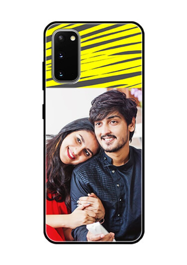 Galaxy S20 Photo Printing on Glass Case  - Yellow Abstract Design