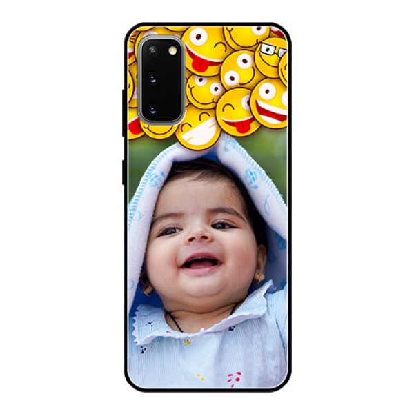 Galaxy S20 Custom Glass Mobile Case - with Smiley Emoji Design Galaxy S20 Custom Glass Mobile Case - with Smiley Emoji Design
