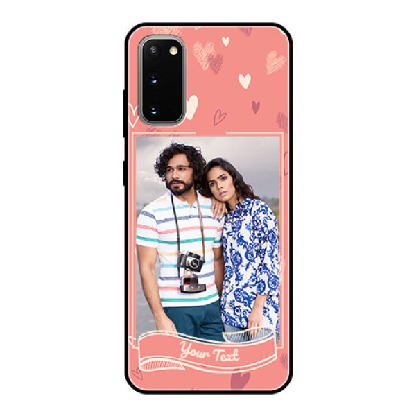 Galaxy S20 Custom Glass Phone Case  - Love doodle art Design