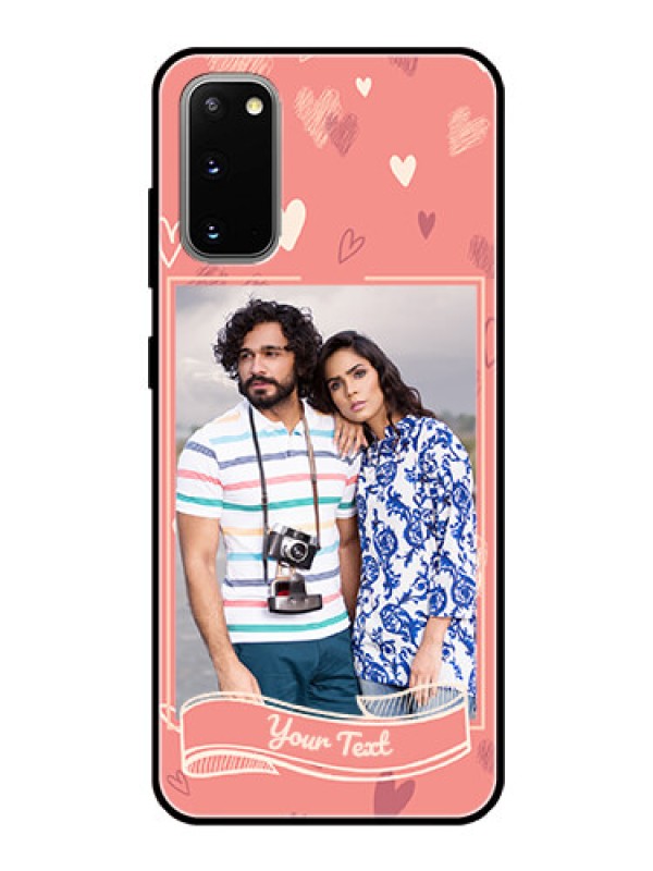 Custom Galaxy S20 Custom Glass Phone Case  - Love doodle art Design