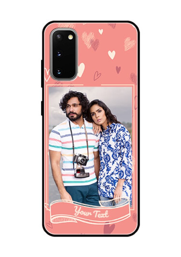 Galaxy S20 Custom Glass Phone Case  - Love doodle art Design