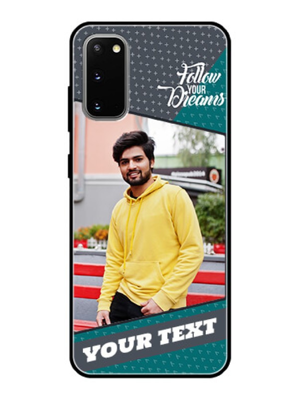 Custom Galaxy S20 Personalized Glass Phone Case  - Background Pattern Design with Quote