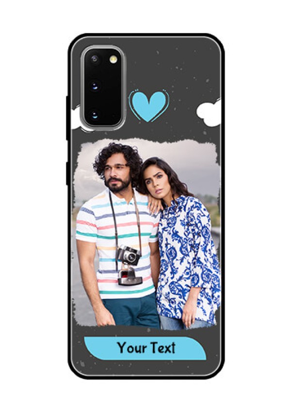 Galaxy S20 Custom Glass Phone Case  - Splashes with love doodles Design