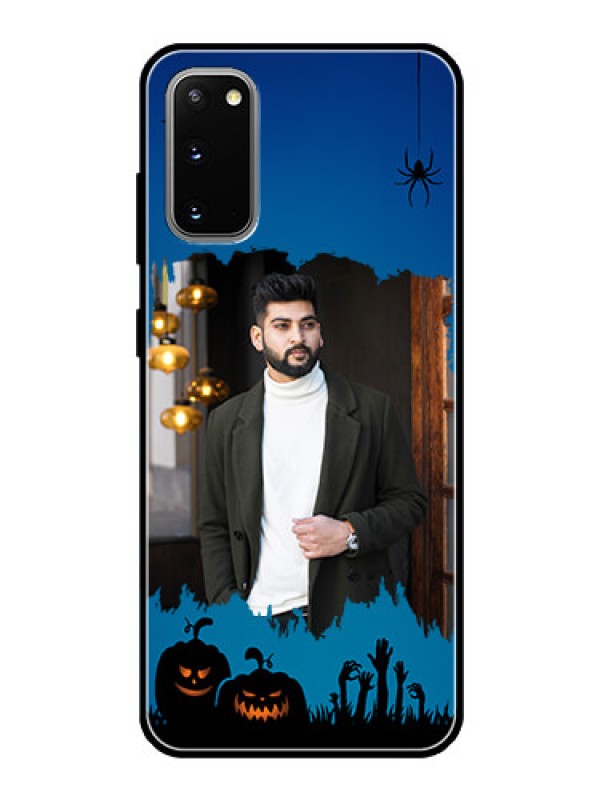 Custom Galaxy S20 Photo Printing on Glass Case  - with pro Halloween design 