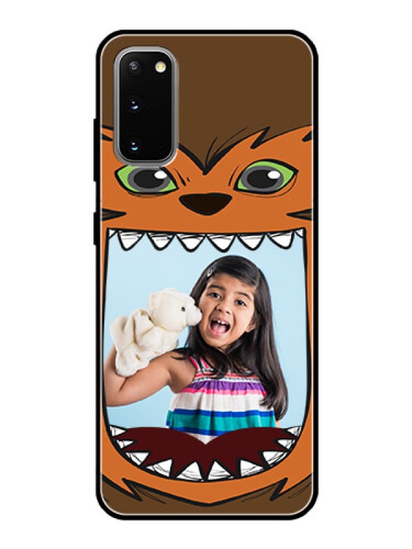 Custom Galaxy S20 Photo Printing on Glass Case  - Owl Monster Back Case Design