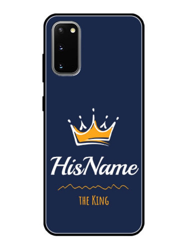 Custom Galaxy S20 Glass Phone Case King with Name